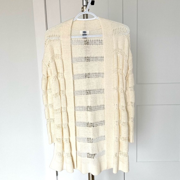 Long Open-Front Cardigan - Off-White - XS - Picture 1 of 7